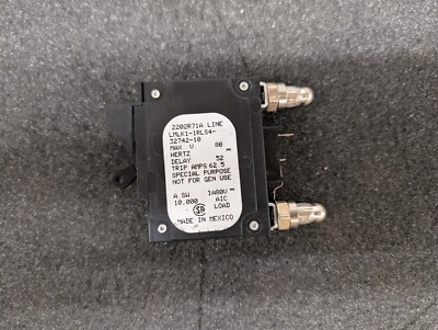 New, Airpax, LMLK1-1RLS4-32742-10, CKT BRKR 50A 80VDC SERIES MID TRIP