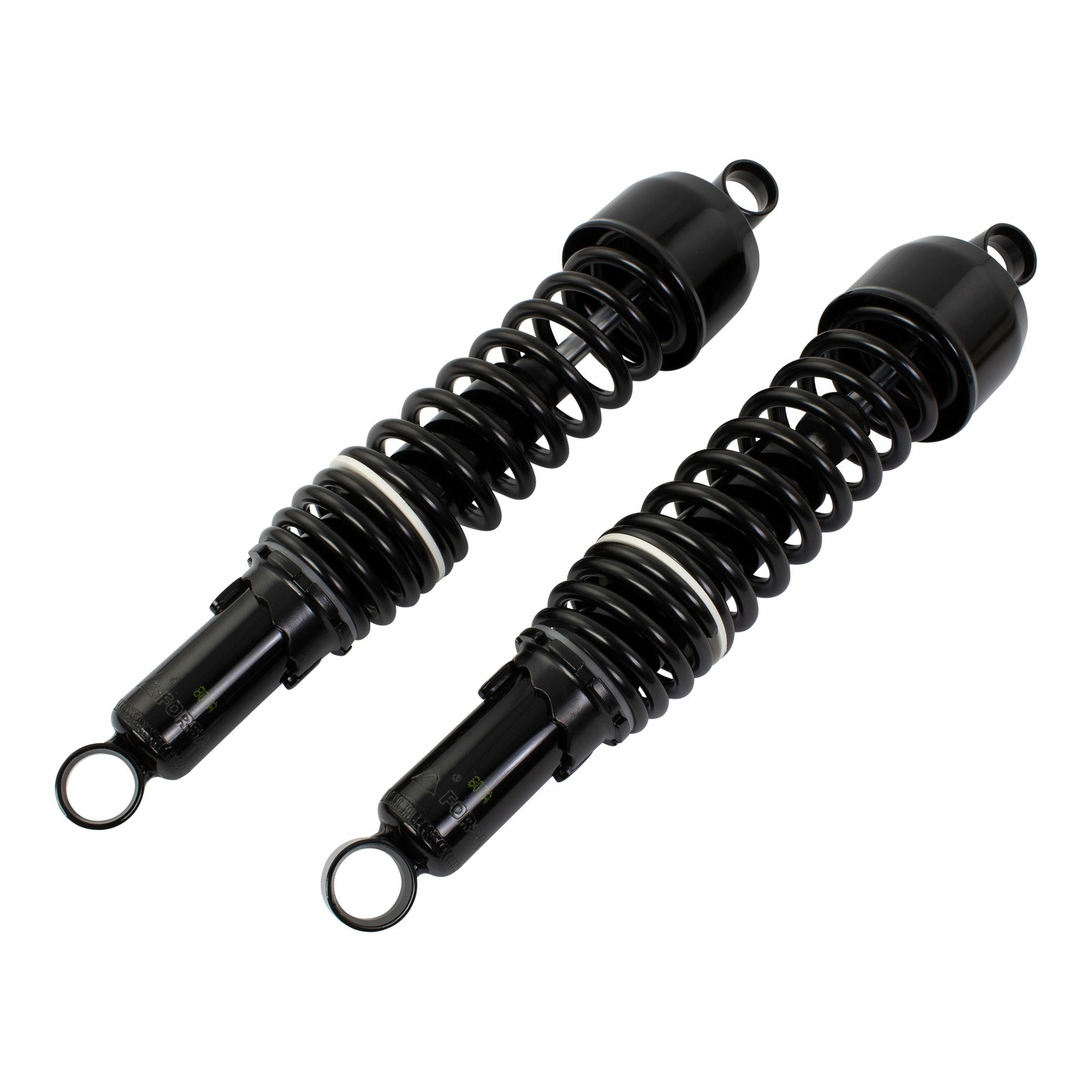 365MM EYE TO EYE FITTING TWIN SHOCKS SHOCK ABSORBERS WITH BUSHES BLACK