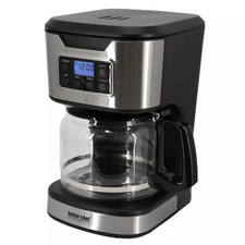 Cafetera programable Better Chef de 12 tazas con detalles de acero inoxidable