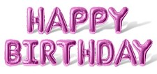 HAPPY BIRTHDAY Balloon Banner - 10 Color Options - Birthday Party Decorations