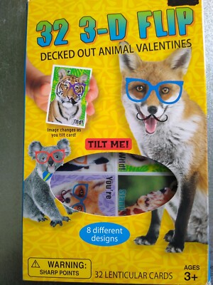 3 -D Flip Decked Out Animals 8 Different Designs 32 Lenticular cards