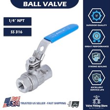 1/4" Inch Ball Valve Female NPT Stainless Steel 316 FULL PORT WOG 1000 Lockable