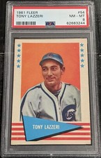 1961 Fleer Tony Lazzeri PSA 8 SUPER TOUGH HIGH QUALITY Example #54