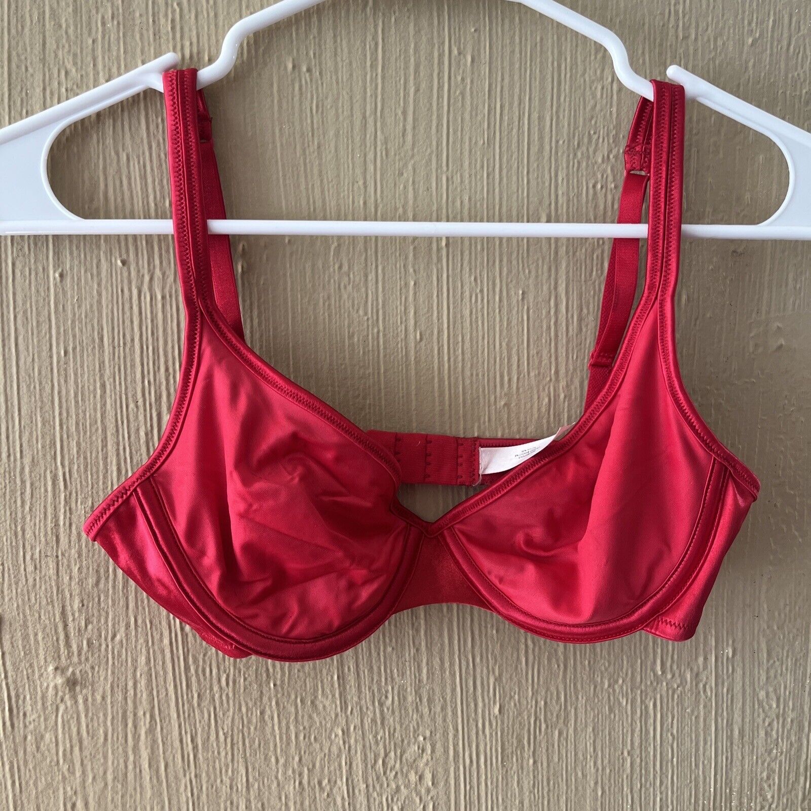 Vintage Victorias Secret Satin Trim Red Bra Size … - image 1