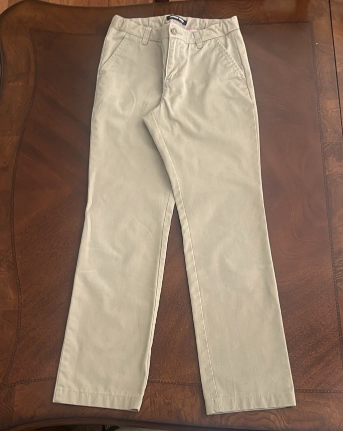 Pantalones de uniforme escolar Lands' End color caqui tostado para niña 16 S ajustados, ins 28,5", cintura ajustable Foto 2 de 4