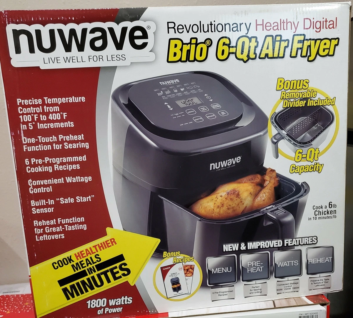 Renewed NuWave Brio 6 QT Digital Air Fryer