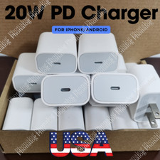 1-1000 Lot 20W USB-C Wall Charger Power Adapter For iPhone 16 15 14 13 12 11 8