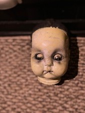 Painted Creepy Plastic Doll Head