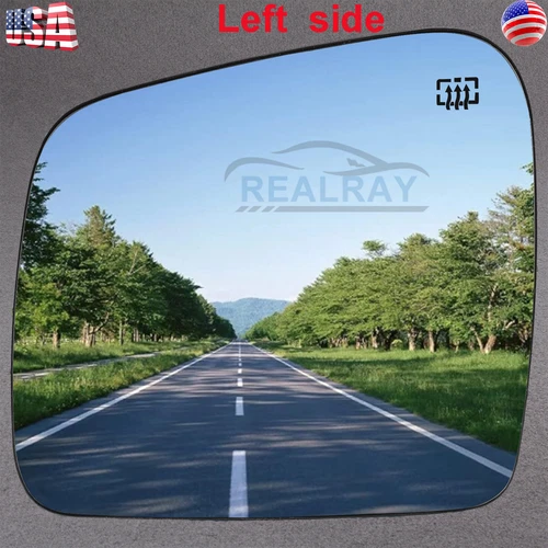 Mirror Glass For 2011-2022 Jeep Grand Cherokee Heated Flat Left - backing plate