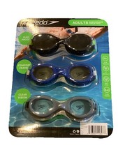 Speedo Swim Goggles 3 Pack Adults 15 Flex Frame UV Protect Anti Fog