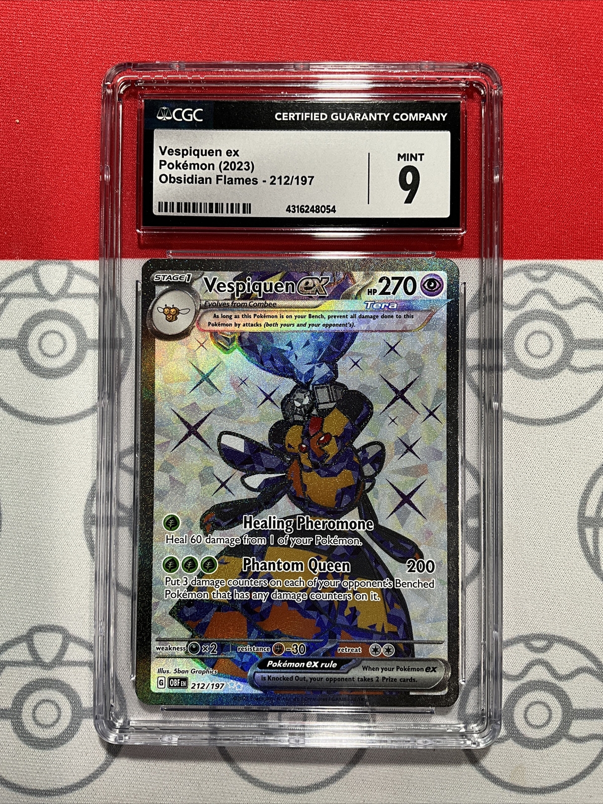 CGC 9 Vespiquen ex 212/197 2023 Obsidian Flames Pokemon Card 8054