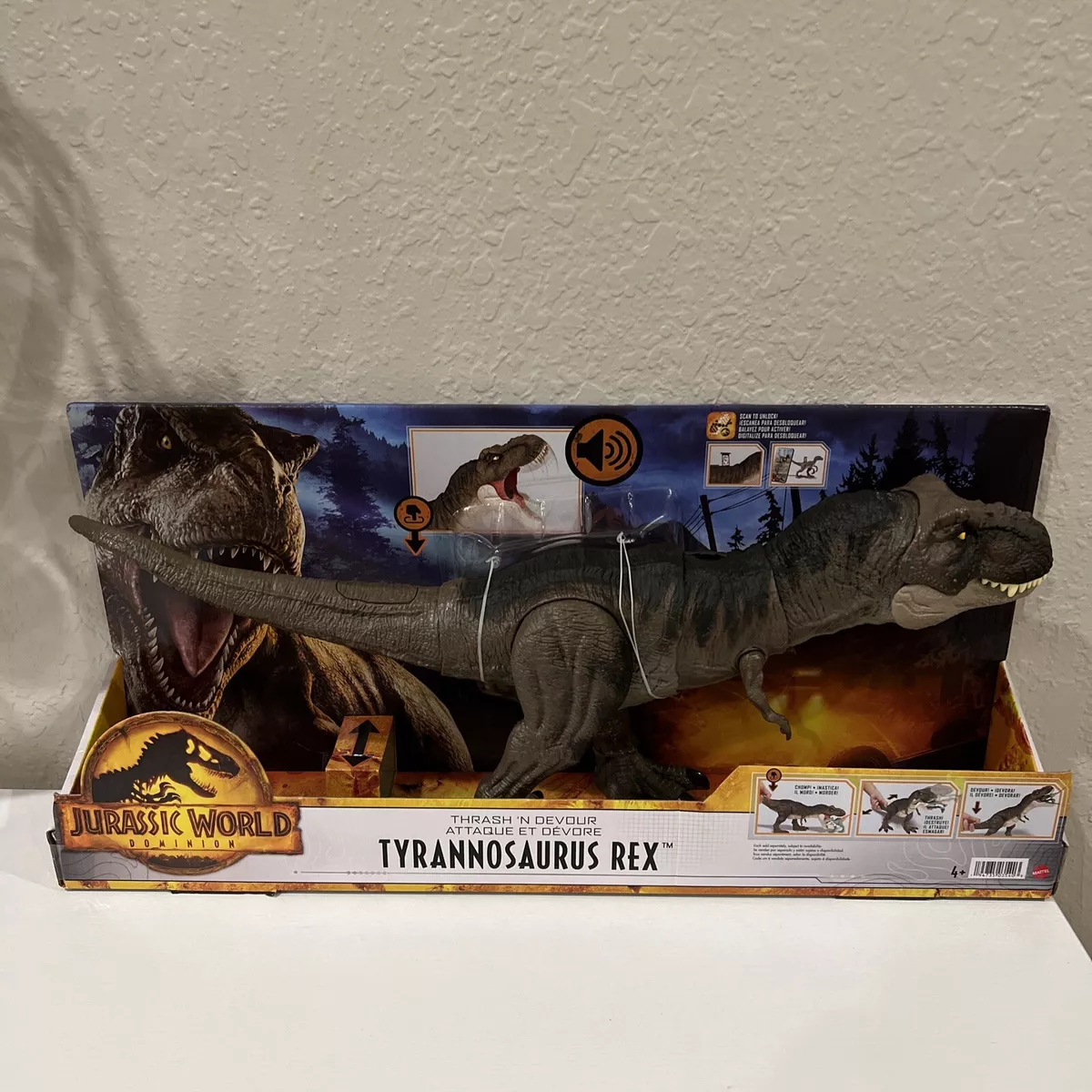 Jurassic World Dominion Tyrannosaurus Rex Dinosaur Toy, Thrash N