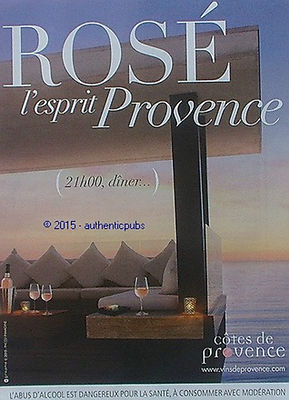 ADVERTISEMENT COTES DE PROVENCE WINE PINK SEA SUNSET 2015 FRENCH AD PUB