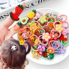 Flowers Animal Ponytail Holder-Elastic Rubber Band Rope Women Headwear Accessory