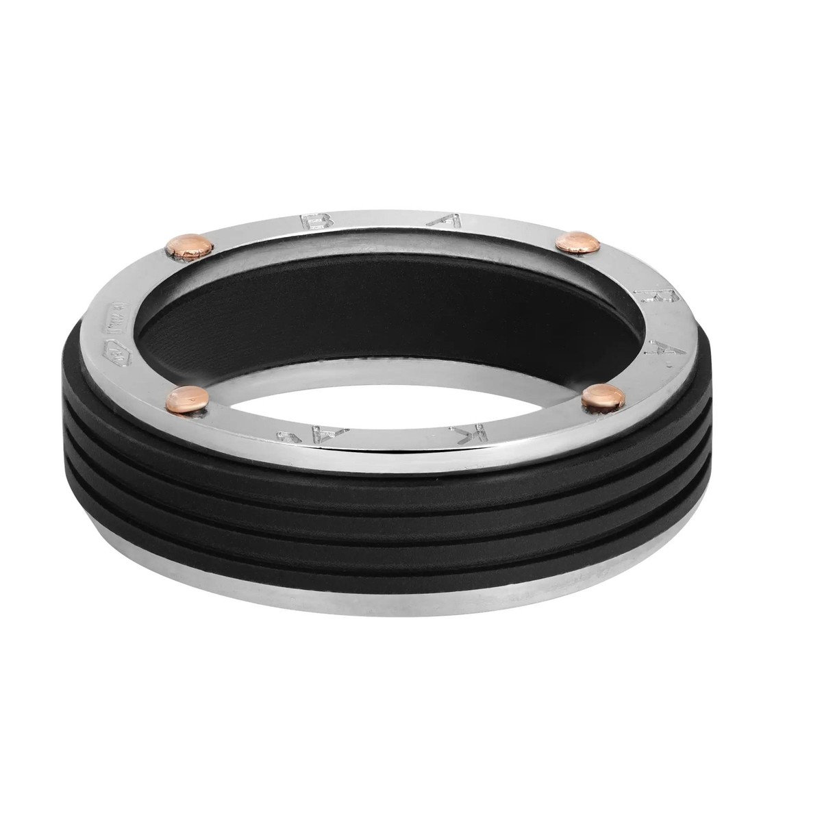 Baraka Ritmika Mens Ring AN211461BRGR 18K White Rose Gold Steel