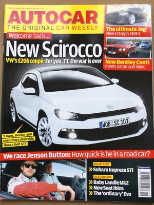 Autocar Magazine - 5 March 2008 - New Scirocco Impreza STi Jag XKR-S Seat Ibiza