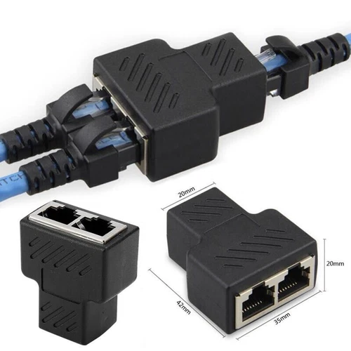 RJ45 Splitter Adapter Verteiler Netzwerk CAT5e CAT6 LAN Ethernet Kabel Dual Port - Bild 4 von 10