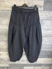 Free People Sarina Pleated Trousers Pants Size UK 10 Washed Black Barrel Baggy