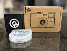 Rewindpix Digital Camera Gray. W/ Free Lens Cap, Wood Grip, Black Mist Filter