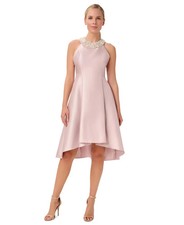 Adrianna Papell Beaded-Neck Mikado Dress - Belini Size 4