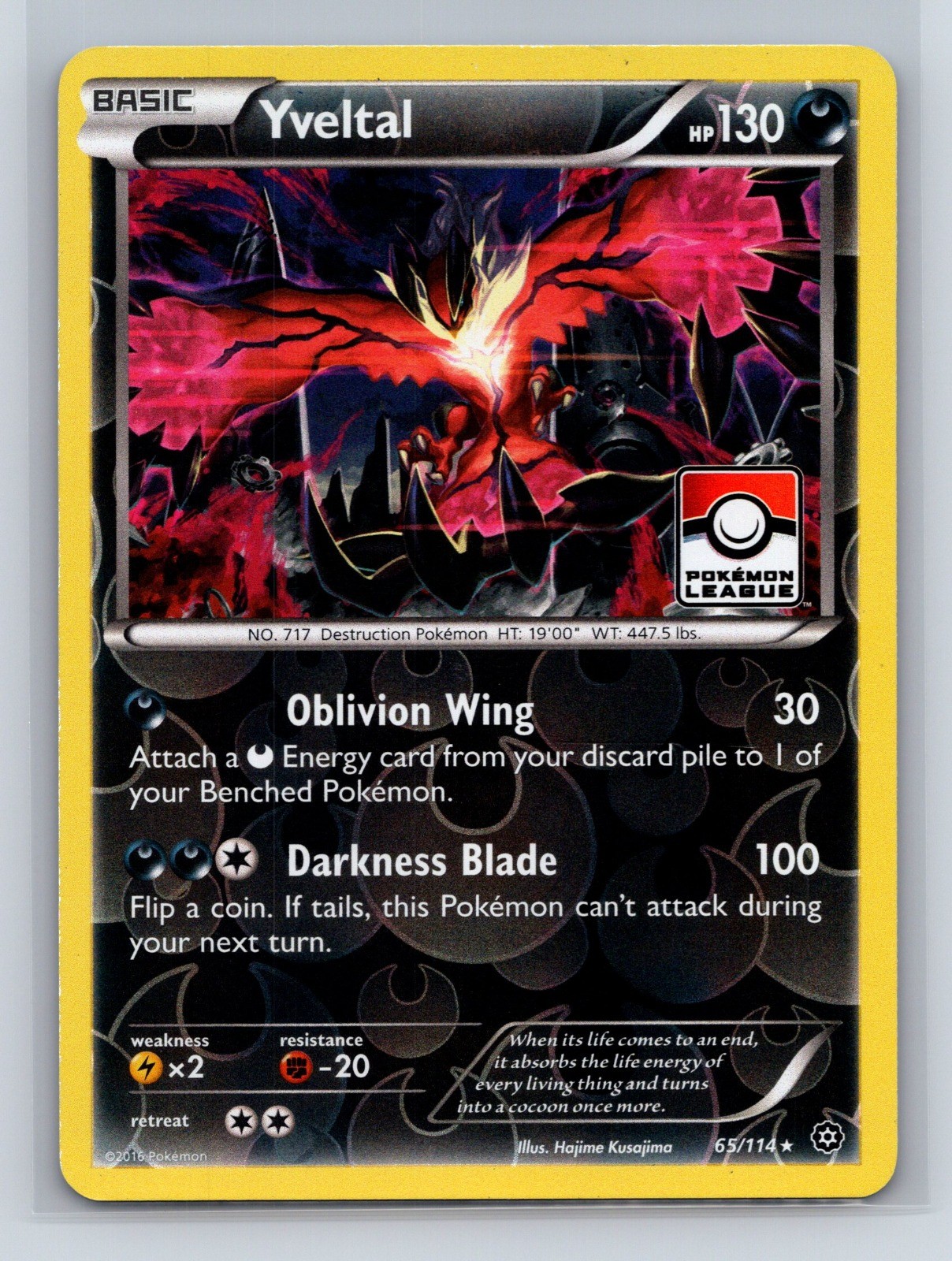 Yveltal - 65/114 (Pokemon League) 065/114 Reverse Holo LP