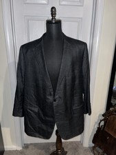 Balani Loro Piana Custom Suit Jacket Blazer Sport Coat Grey Plaid Size 46L