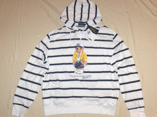 POLO RALPH LAUREN Mens CP US RL 93 Regatta Sailing Bear Mesh Hooded Hoodie WHITE