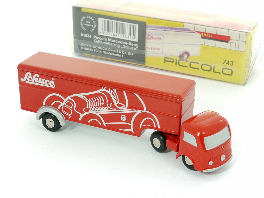 Schuco 01834 Piccolo Mercedes MB Red Suitcase Trailer OVP SG 1211-26-08