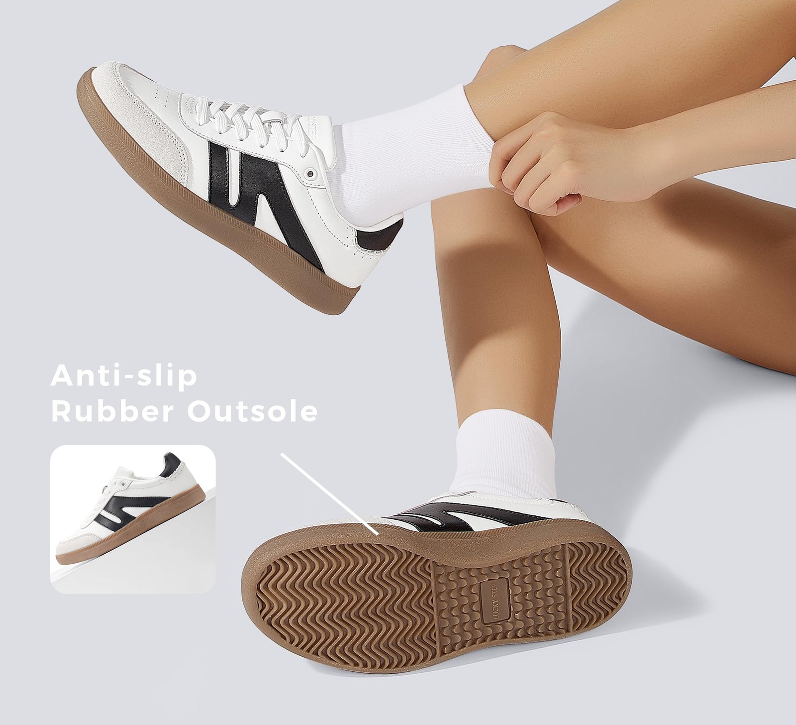 SAOLA Scarpe da donna classiche retrò suola in gomma sneakers alla moda casual tennis skate genuine...