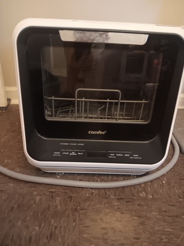 Comfee' Portable Dishwasher Countertop 5L Built-In Water Tank, White