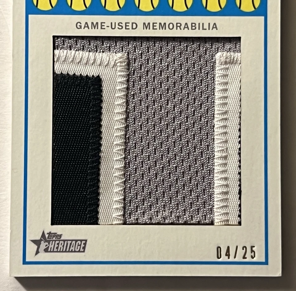 Jacoby Ellsbury 2015 Topps Heritage 1966 Punchboard Patch 04/25 Yankees Jumbo - Image 3 of 3