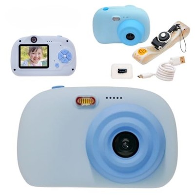 Hi-Tec Mini Kinderkamera (blau) WEC33-BL-GD 48MP Digitalkamera mit 8x Zoom 32GB