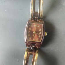 FOSSIL F2 Ladies Brown/Gold Bracelet Quartz Watch extra Links Textured Dial