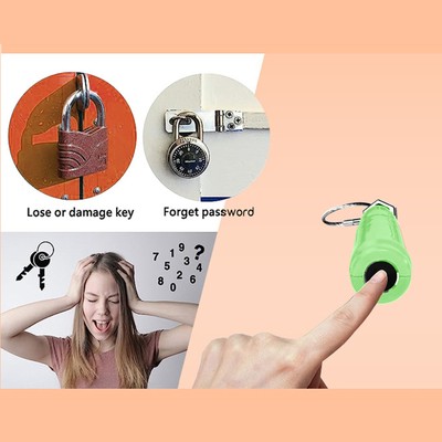 Fingerprint Padlock Water Resistant Anti Cut Keyless Mini Biometric Luggage L CB