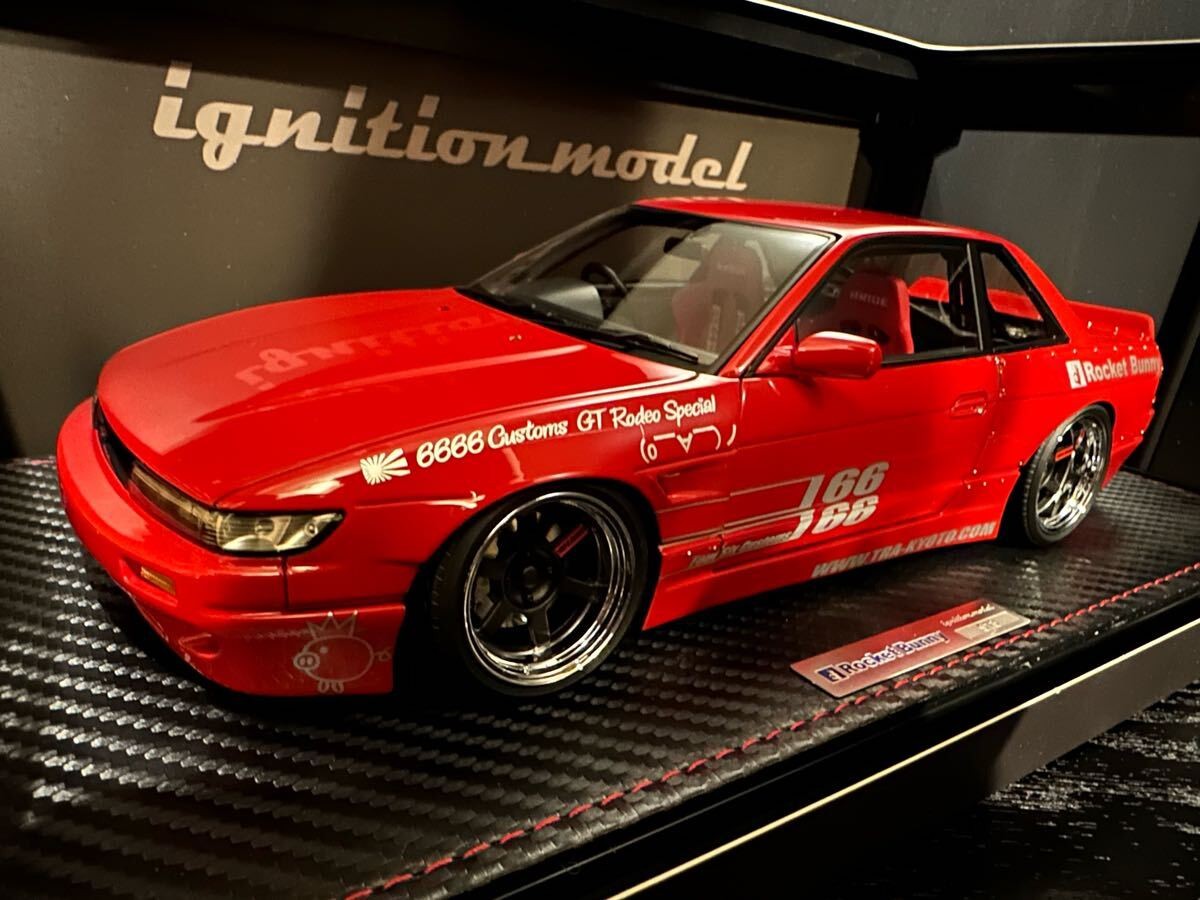 IG1130 1/18 Rocket Bunny S13 V1 Red ignition model Nissan Silvia