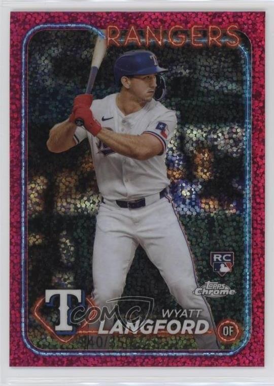 2024 Topps Chrome Magenta Speckle Refractor 240/350 Wyatt Langford #122 10fh