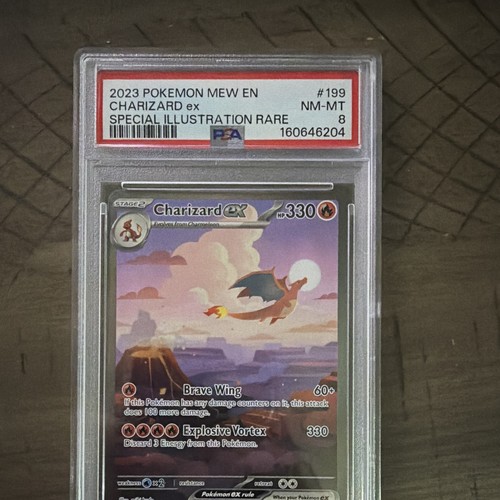 Pokemon Charizard ex 199/165 SV 151 Special Illustration Rare Holo PSA 8