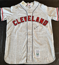 AUTOGRAPHED LOU BOUDREAU MITCHELL AND NESS CLEVELAND INDIANS JERSEY SZ L NO COA