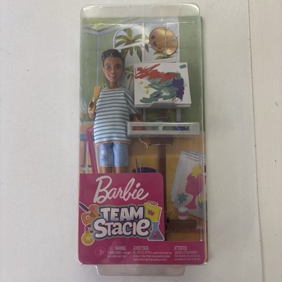 NIB Team Stacie Barbie Doll Set ~ HTF  ~ Ryan Artist Student -Easel Canvas Paint
