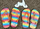 2 Pair Girls US Size 10/11 Rainbow Caucho Eva Flip Flops Pool Sandals Summer — photo 1