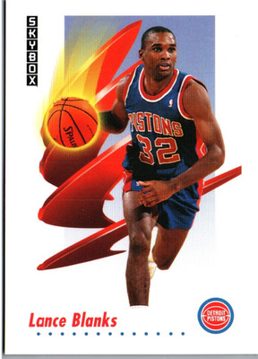 1991 SkyBox Lance Blanks #80 Rookie RC Detroit Pistons NBA Basketball Card NM