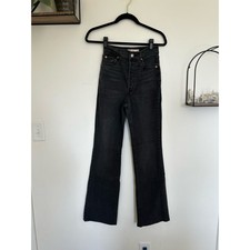 Levi  s Black Denim Ribcage Boot Button Fly High Rise Waist Jeans Size 26