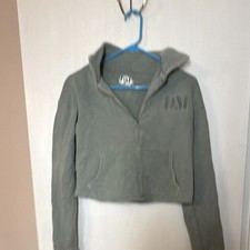 Dancemakers XS Green Fleece Pullover Hoodie Sweatshirt Women Kangaroo Pocket