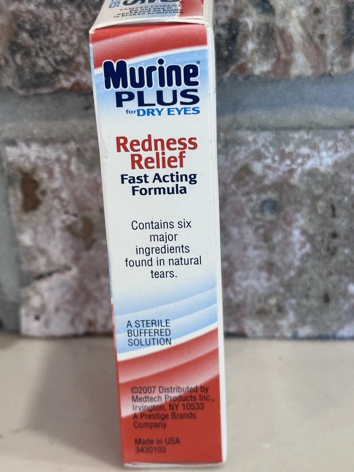 Gotas para los ojos Murine Plus 2016 fórmula ojos secos 0,5 onzas hechas en EE. UU. Foto 3 de 4