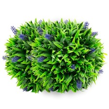Indoor Outdoor 2 PCS Artificial Lavender Topiary Balls w/ Flowers Sun-protective