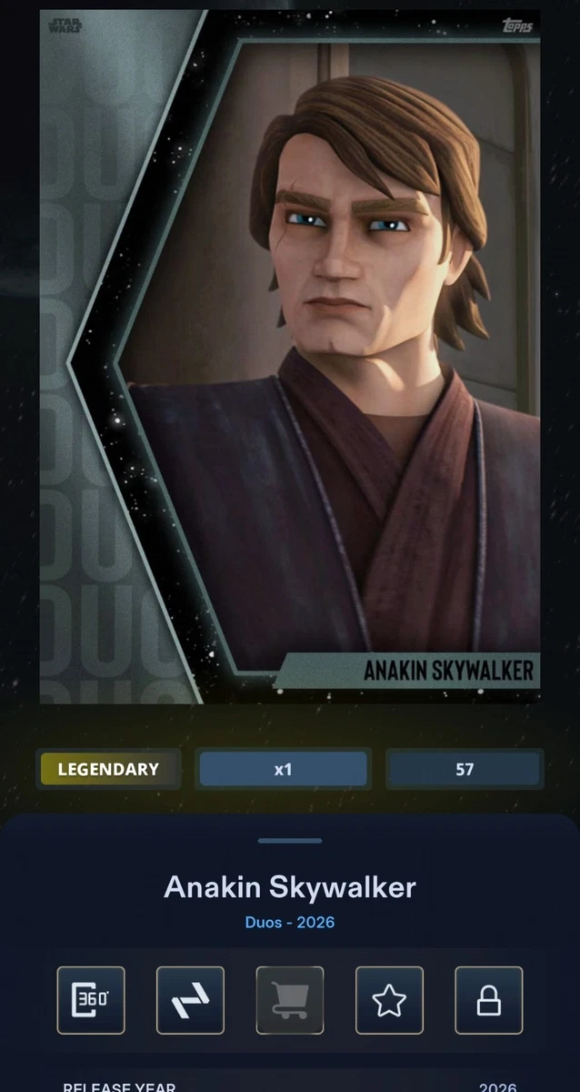 Коллекционные коллекционные карточки Anakin Skywalker Star Wars