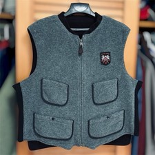Vintage Polo Ralph Lauren Reversible Fleece Vest Full Zip Crest Logo USA Made XL