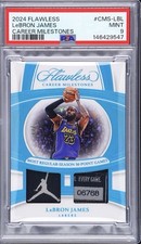 2024 Panini Flawless Milestones LeBron James Game Worn Air Jordan Patch /3 PSA 9