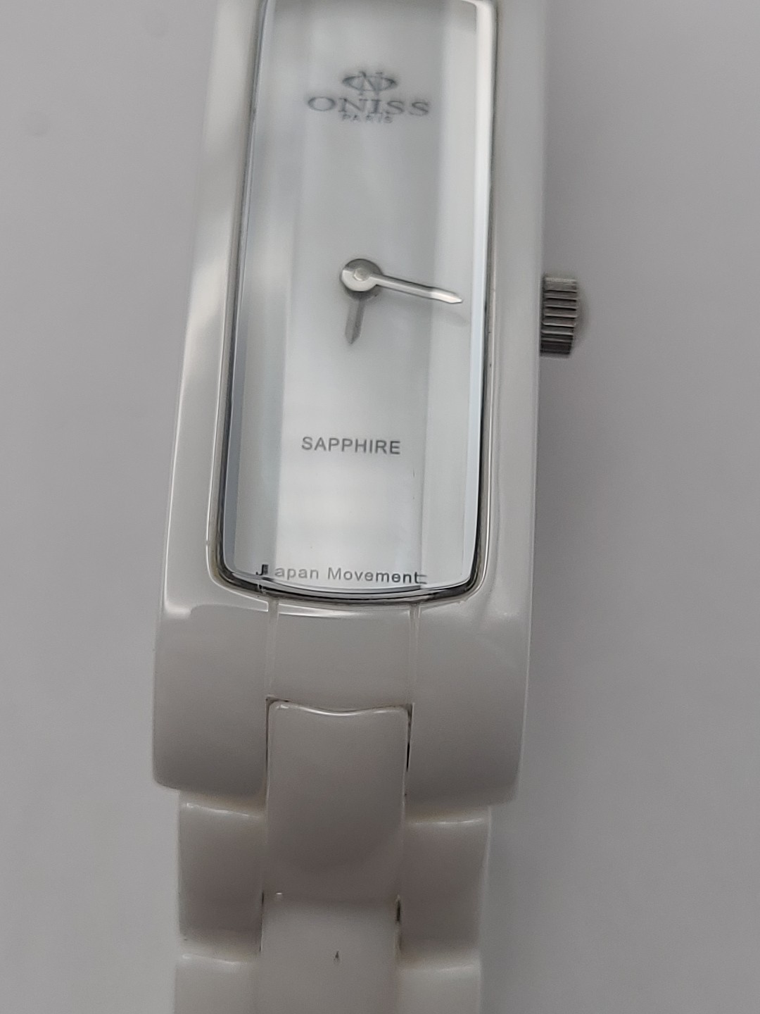 ONISS Rectangular face White Sapphire Crystal CER… - image 2