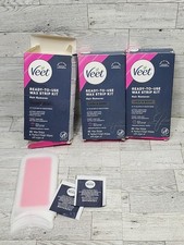 Veet Professional Ready-to-Use Wax Strip Kit for Women, Lot of 3 READ